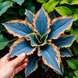 Хоста Океан Вью купить по цене от 960р. в интернет-магазине «Посадика» с доставкой почтой в в Кингисеппе и по всей России – [изображение №1].