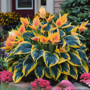 Хоста Флейм Данс купить по цене от 650р. в интернет-магазине «Посадика» с доставкой почтой в в Кингисеппе и по всей России – [изображение №1].